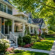 Sunny Suburban Street with Charming Porches