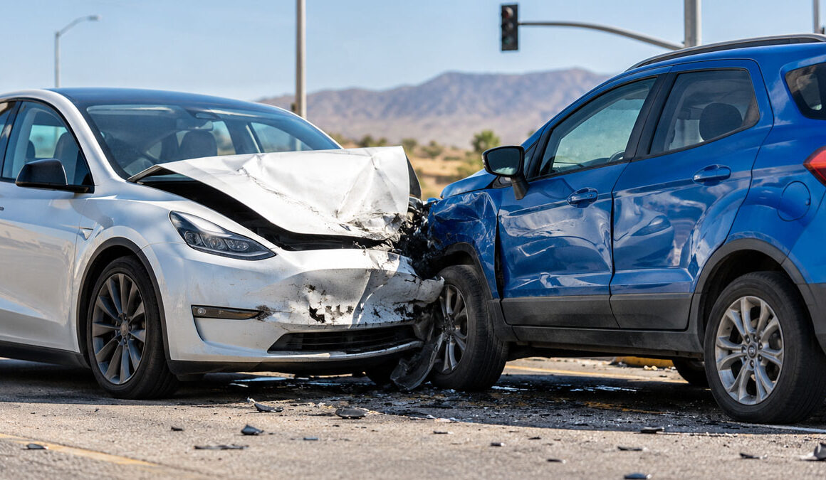 Tesla and Ford EcoSport Collide in Victorville